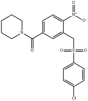 (3-([(4-CHLOROPHENYL)SULFONYL]METHYL)-4-NITROPHENYL)(PIPERIDINO)METHANONE 结构式