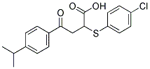 2-[(4-CHLOROPHENYL)SULFANYL]-4-(4-ISOPROPYLPHENYL)-4-OXOBUTANOIC ACID 结构式