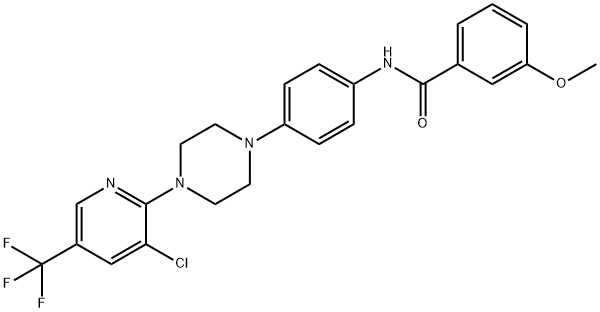 N-(4-(4-[3-CHLORO-5-(TRIFLUOROMETHYL)-2-PYRIDINYL]PIPERAZINO)PHENYL)-3-METHOXYBENZENECARBOXAMIDE 结构式