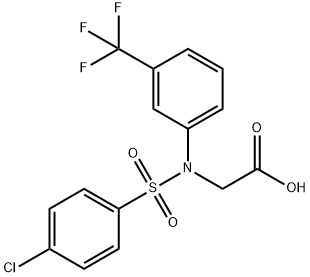 2-[[(4-CHLOROPHENYL)SULFONYL]-3-(TRIFLUOROMETHYL)ANILINO]ACETIC ACID 结构式