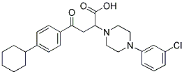 2-[4-(3-CHLOROPHENYL)PIPERAZINO]-4-(4-CYCLOHEXYLPHENYL)-4-OXOBUTANOIC ACID 结构式