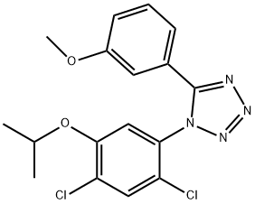 1-(2,4-DICHLORO-5-ISOPROPOXYPHENYL)-5-(3-METHOXYPHENYL)-1H-1,2,3,4-TETRAAZOLE 结构式