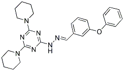 (E)-2-(2-(3-PHENOXYBENZYLIDENE)HYDRAZINYL)-4,6-DI(PIPERIDIN-1-YL)-1,3,5-TRIAZINE 结构式