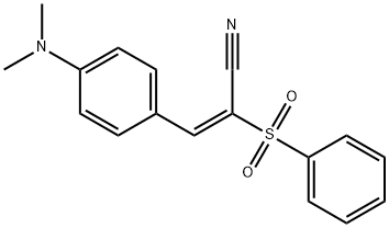 3-(4-(DIMETHYLAMINO)PHENYL)-2-(PHENYLSULFONYL)PROP-2-ENENITRILE 结构式