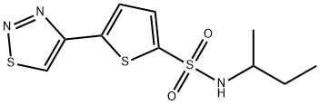 N-(仲丁基)-5-(1,2,3-噻二唑-4-基)噻吩-2-磺酰胺 结构式