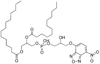 1-MYRISTOYL-2-[12-[(7-NITRO-2-1,3-BENZOXADIAZOL-4-YL)AMINO]DODECANOYL]-SN-GLYCERO-3-[PHOSPHO-RAC-(1-GLYCEROL)] (SODIUM SALT) 结构式