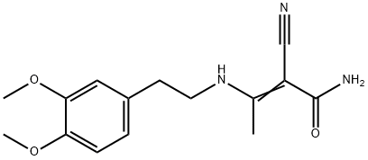 2-CYANO-3-[(3,4-DIMETHOXYPHENETHYL)AMINO]-2-BUTENAMIDE 结构式