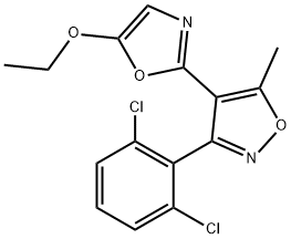 2-[3-(2,6-DICHLOROPHENYL)-5-METHYL-4-ISOXAZOLYL]-1,3-OXAZOL-5-YL ETHYL ETHER 结构式