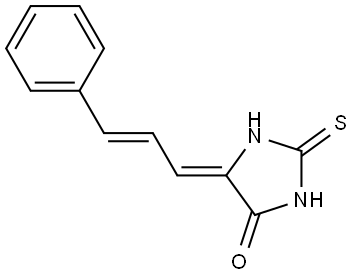 5-[(Z,2E)-3-Phenyl-2-propenylidene]-2-thioxodihydro-1H-imidazol-4-one 结构式