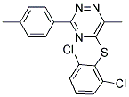 2,6-DICHLOROPHENYL 6-METHYL-3-(4-METHYLPHENYL)-1,2,4-TRIAZIN-5-YL SULFIDE 结构式