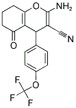 2-AMINO-5-OXO-4-(4-(TRIFLUOROMETHOXY)PHENYL)-4,6,7,8-TETRAHYDRO2H-CHROMENE-3-CARBONITRILE 结构式