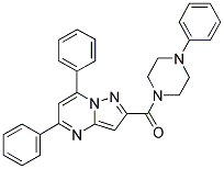 (5,7-DIPHENYLPYRAZOLO[1,5-A]PYRIMIDIN-2-YL)(4-PHENYLPIPERAZIN-1-YL)METHANONE 结构式