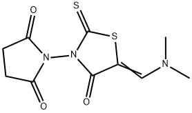 1-(5-[(DIMETHYLAMINO)METHYLENE]-4-OXO-2-THIOXO-1,3-THIAZOLAN-3-YL)DIHYDRO-1H-PYRROLE-2,5-DIONE 结构式