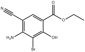 4-氨基-3-溴-5-氰基-2-羟基苯甲酸乙酯 结构式