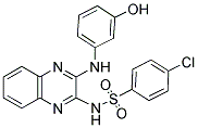 4-CHLORO-N-[3-(3-HYDROXYANILINO)-2-QUINOXALINYL]BENZENESULFONAMIDE 结构式