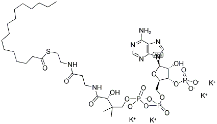 S-PALMITOYL COENZYME A TETRAPOTASSIUM SALT 结构式