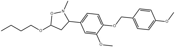 5-(5-Butoxy-2-methyltetrahydro-3-isoxazolyl)-2-[(4-methoxybenzyl)oxy]phenyl methyl ether 结构式