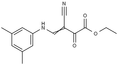 Ethyl 3-cyano-4-(3,5-dimethylanilino)-2-oxo-3-butenoate 结构式