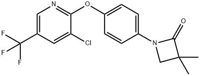 1-(4-([3-CHLORO-5-(TRIFLUOROMETHYL)-2-PYRIDINYL]OXY)PHENYL)-3,3-DIMETHYL-2-AZETANONE 结构式