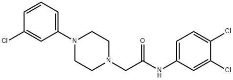 2-[4-(3-CHLOROPHENYL)PIPERAZINO]-N-(3,4-DICHLOROPHENYL)ACETAMIDE 结构式