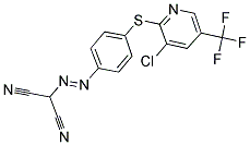 ((4-(3-CHLORO-5-(TRIFLUOROMETHYL)-2-PYRIDYLTHIO)PHENYL)DIAZENYL)METHANE-1,1-DICARBONITRILE 结构式