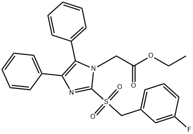 Ethyl 2-(2-[(3-fluorobenzyl)sulfonyl]-4,5-diphenyl-1H-imidazol-1-yl)acetate 结构式