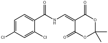 2,4-DICHLORO-N-[(2,2-DIMETHYL-4,6-DIOXO-1,3-DIOXAN-5-YLIDEN)METHYL]BENZENECARBOXAMIDE 结构式