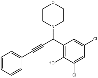 2,4-DICHLORO-6-(1-MORPHOLIN-4-YL-3-PHENYLPROP-2-YNYL)PHENOL 结构式