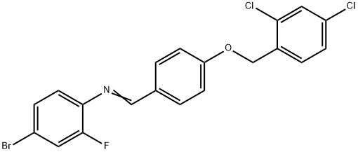 4-BROMO-N-((4-[(2,4-DICHLOROBENZYL)OXY]PHENYL)METHYLENE)-2-FLUOROANILINE 结构式