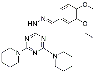 (E)-2-(2-(3-ETHOXY-4-METHOXYBENZYLIDENE)HYDRAZINYL)-4,6-DI(PIPERIDIN-1-YL)-1,3,5-TRIAZINE 结构式