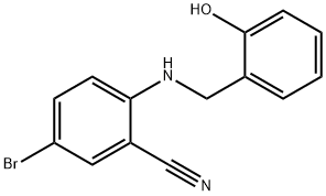 5-溴-2-((2-羟基苄基)氨基)苯甲腈 结构式