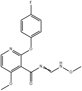 2-(4-FLUOROPHENOXY)-4-METHOXY-N-[(METHOXYIMINO)METHYL]NICOTINAMIDE 结构式