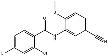 2,4-DICHLORO-N-[5-CYANO-2-(METHYLSULFANYL)PHENYL]BENZENECARBOXAMIDE 结构式