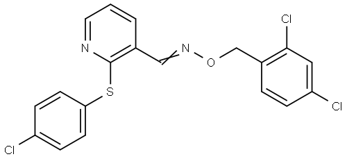 2-[(4-Chlorophenyl)sulfanyl]nicotinaldehyde O-(2,4-dichlorobenzyl)oxime 结构式
