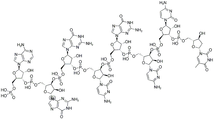 AGGCGCCT, 5'-PHOSPHORYLATED 结构式