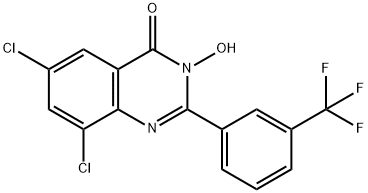 6,8-DICHLORO-3-HYDROXY-2-[3-(TRIFLUOROMETHYL)PHENYL]-4(3H)-QUINAZOLINONE 结构式
