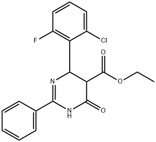 Ethyl 4-(2-chloro-6-fluorophenyl)-6-hydroxy-2-phenyl-4,5-dihydro-5-pyrimidinecarboxylate 结构式