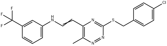 N-(2-(3-[(4-CHLOROBENZYL)SULFANYL]-6-METHYL-1,2,4-TRIAZIN-5-YL)VINYL)-3-(TRIFLUOROMETHYL)ANILINE 结构式