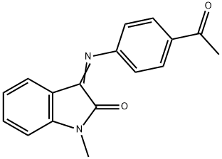 3-((4-ACETYLPHENYL)AZAMETHYLENE)-1-METHYLINDOLIN-2-ONE 结构式