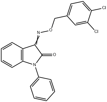 (Z)-3-(((3,4-二氯苄基)氧基)亚氨基)-1-苯基吲哚啉-2-酮 结构式