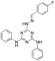 4-FLUOROBENZALDEHYDE (4,6-DIANILINO-1,3,5-TRIAZIN-2-YL)HYDRAZONE 结构式