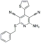 2-AMINO-6-BENZYLSULFANYL-4-THIOPHEN-2-YL-PYRIDINE-3,5-DICARBONITRILE 结构式