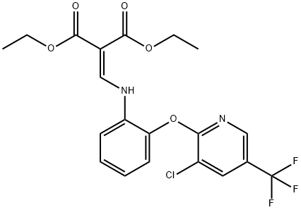DIETHYL 2-[(2-([3-CHLORO-5-(TRIFLUOROMETHYL)-2-PYRIDINYL]OXY)ANILINO)METHYLENE]MALONATE 结构式