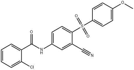 2-CHLORO-N-(3-CYANO-4-[(4-METHOXYPHENYL)SULFONYL]PHENYL)BENZENECARBOXAMIDE 结构式