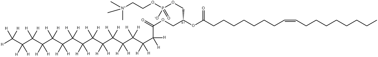 1-PALMITOYL-D31-2-OLEOYL-SN-GLYCERO-3-PHOSPHOCHOLINE;16:0-D31-18:1 PC 结构式