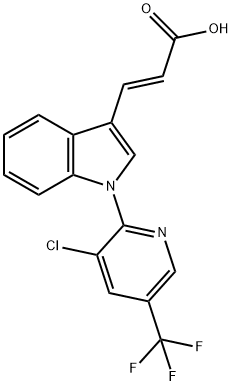 3-(1-[3-CHLORO-5-(TRIFLUOROMETHYL)-2-PYRIDINYL]-1H-INDOL-3-YL)ACRYLIC ACID 结构式