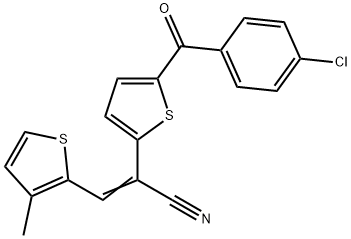 2-[5-(4-CHLOROBENZOYL)-2-THIENYL]-3-(3-METHYL-2-THIENYL)ACRYLONITRILE 结构式