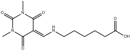6-([(1,3-DIMETHYL-2,4,6-TRIOXOTETRAHYDROPYRIMIDIN-5(2H)-YLIDENE)METHYL]AMINO)HEXANOIC ACID 结构式