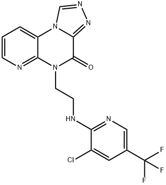 5-(2-([3-CHLORO-5-(TRIFLUOROMETHYL)-2-PYRIDINYL]AMINO)ETHYL)PYRIDO[2,3-E][1,2,4]TRIAZOLO[4,3-A]PYRAZIN-4(5H)-ONE 结构式