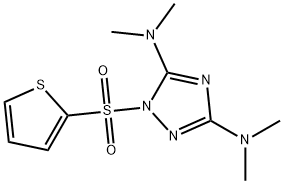 N-[3-(DIMETHYLAMINO)-1-(2-THIENYLSULFONYL)-1H-1,2,4-TRIAZOL-5-YL]-N,N-DIMETHYLAMINE 结构式